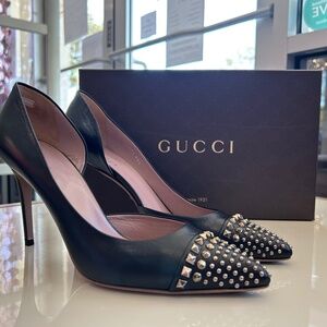 Black Gucci Studded Pumps